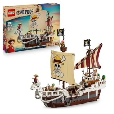 Image of LEGO ONE PIECE The Going Merry Pirate Ship Toy Play &amp; Display Boat Model with 5 Minifigures incl. Luffy, Zoro Nami Anime Gift for 10+ Year Old Boys, Girls Fans 75639
