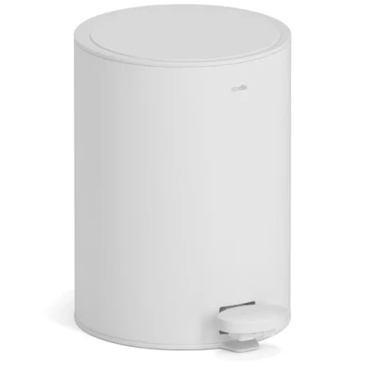 Image of stardis 3 Litre Pedal Bin Stainless Steel Matt Soft Close Hinged Lid Quiet Closing Inner Rubbish Bathroom Grey