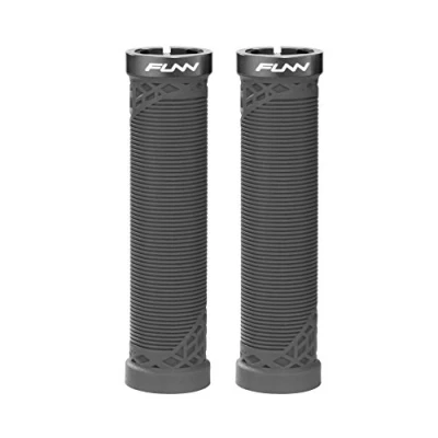 Image of Funn Hilt Mountain Bike Handlebar Grips with Single Lock On Clamp, Lightweight And Ergonomic Bicycle 22 mm Inner Diameter, Unique Patterned For MTB/BMX (Black)