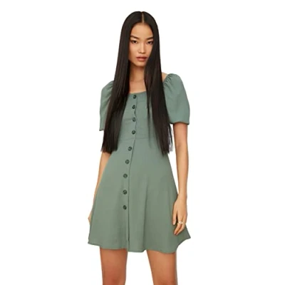 Image of Trendyol Women Mini A line Regular fit Woven Dress Mint