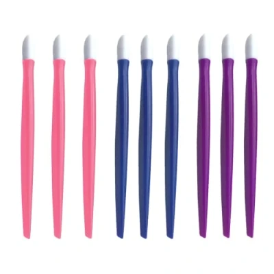 Image of Lmyzcbzl Cuticle Pusher, 9 Pcs Plastic Handle Nail Cleaner, Colored Art Tool, for Ladies