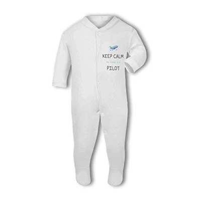Image of Pilot Keep Calm My Daddy is a Funny Baby Grow, New Born