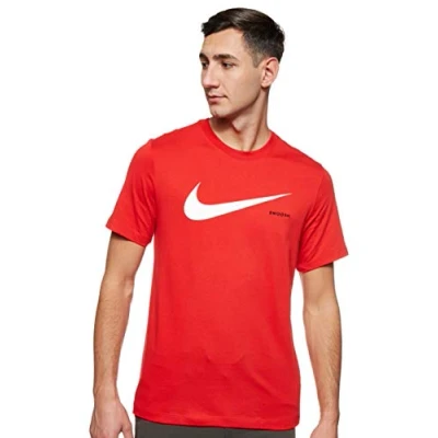 Image of Nike M NSW Swoosh HBR Ss Tee T Shirt University Red/(White), X Small