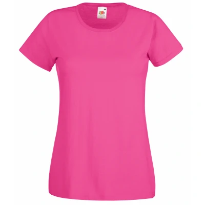 Image of Fruit Of the Loom Ladies/Womens Lady Fit Valueweight Short Sleeve T Shirt (Pack 5) (Fuchsia) Cotton Size X Small