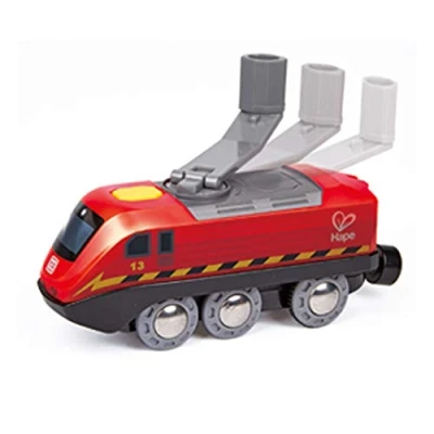 Image of Hape Crank Powered Railway Engine Wooden Train Track Accessories
