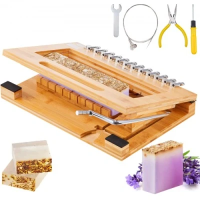 Image of VEVOR Soap Cutter, Cut 1 12 Bars, Precisely and Accurately Inch Bamboo Slicer With Steel Wire, Multi Handmade Wire Cutter for Loaf Candles Cheese Butter DIY Making Tool