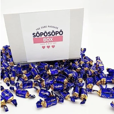 Image of Fazer Karl Milk Chocolate 2lb 900g Bag in a Söpösöpö Box Finnish Candy Treat