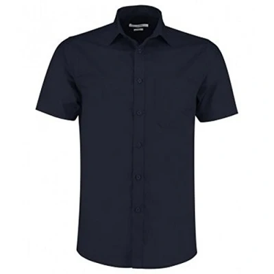 Image of Kustom Kit Mens Short Sleeve Tailored Poplin Shirt (17.5) (Dark Navy)
