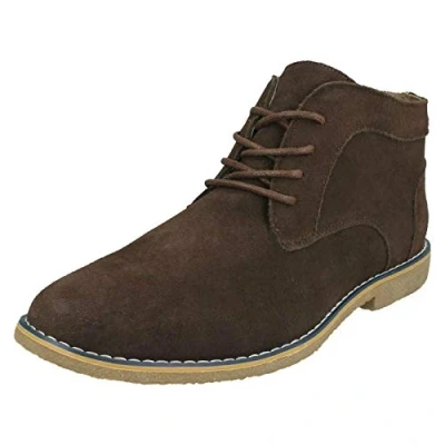 Image of Malvern Mens Lace Up Ankle Boots Dark Brown Suede UK Size 8 EU 42 US 9