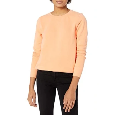 Image of Amazon Essentials Women&#039;s Fleece Crew Neck Sweatshirt (Available in Plus Size), Melon Orange, M