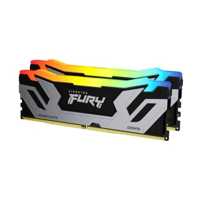 Image of Kingston FURY Renegade RGB Silver XMP 48GB 8400MT/s DDR5 CL40 CUDIMM (Kit of 2) Desktop Gaming Memory KF584CU40RSAK2 48