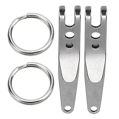 Image of ciciglow Key Belt Holder, 2Pcs Suspension Clip Hanger Tactical Pocket Stainless Steel Outdoor with Ring Multi Purpose Holder