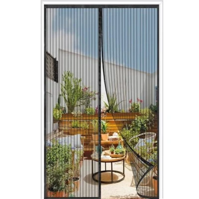 Image of Magnetic Fly Screen Door 85 x 190cm,Mesh Curtain,32 Magnet，Magnetic Top to Bottom Seal Snaps Shuts Automatically, Easy Install Without Drilling,Keep Fresh Air in,Black