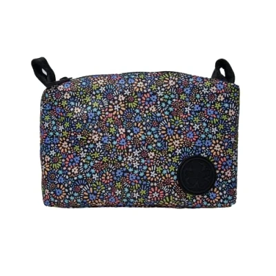 Image of Ted Baker Nikket Retro Flood Micro Floral Medium Washbag Toiletry Bag in Black