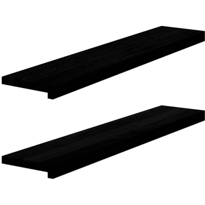 Image of vidaXL Window Sills 2 pcs Dark Brown 100x20x2 cm Solid Wood Oak