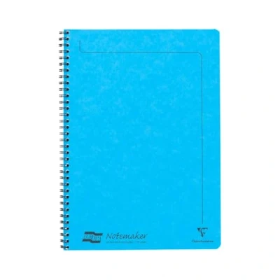 Image of Clairefontaine Ref 482/1148Z Europa Side Wirebound Notemaker (60 Sheets) A4 in Size, Lined Rulings, Micro Perforated Sheets, Premium Pressboard Cover Turquoise