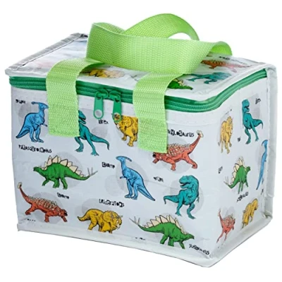 Image of Puckator Cool Lunch Bag with Dinosauria Design Made Out of Recycled Plastic Bottles Insulated for Women Men Children Box Work &amp; School Beach Picnic Accessories