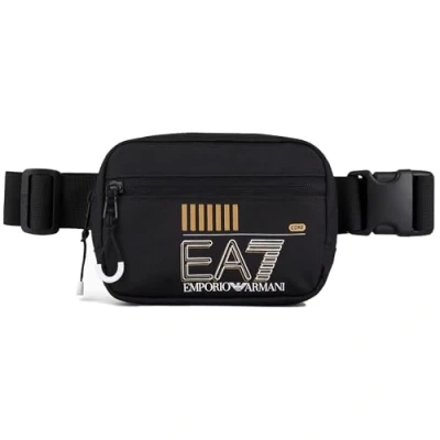 Image of EA7 Emporio Armani Train CORE Pouch BAG Small Unisex Bum bag, Size: One Size, Black/gold