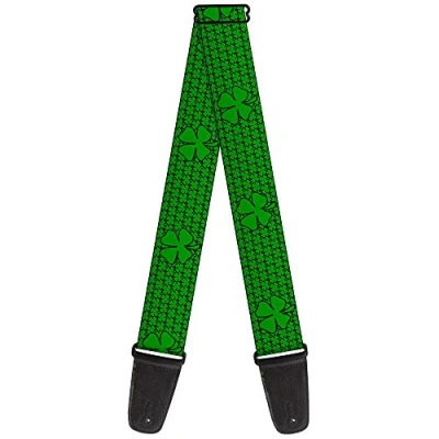 Image of Buckle Down GS W31955 &quot;St. Pat&#039;s Clovers/Green&quot; Guitar Strap