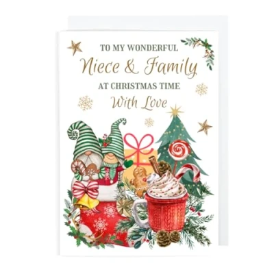 Image of Second Ave Niece &amp; Family Christmas Winter Gingerbread Xmas Holiday Festive Greetings Card
