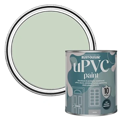 Image of Rust Oleum Green uPVC Door and Window Paint In Satin Finish Laurel 750ml