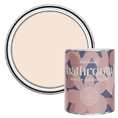 Image of Rust Oleum Pink Moisture Resistant Bathroom Wood and Cabinet Paint in Matt Finish MELROSE 750ML