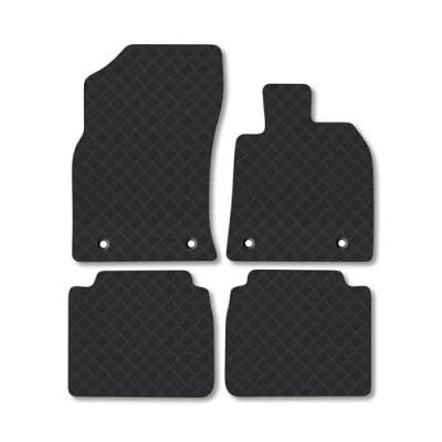 Image of Rubber Car Mats Compatible with Lexus Es (2019 ) Tailored Fit Floor Set Accessory Black Custom 4 Pieces Clips Anti Slip Backing, Heavy Duty &amp; Waterproof
