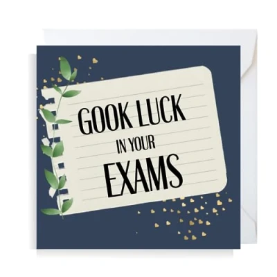 Image of Second Ave Good Luck In Your Exams Square Card GCSE&#039;s A Levels University