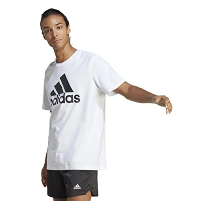 Image of adidas Sportswear Essentials Print Tshirt, Men&#039;s, Size: Medium, White