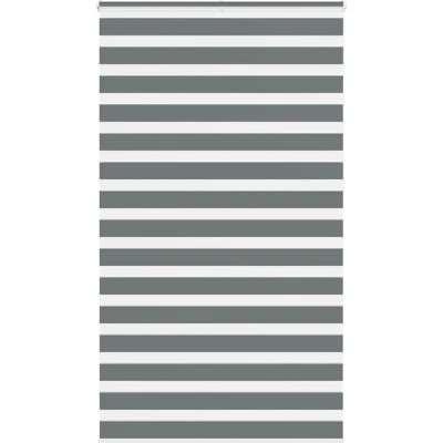 Image of vidaXL Zebra Blind Dark Grey 130x230 cm Fabric Width 125.9 Polyester