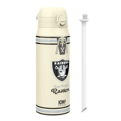 Image of Ion8 NFL Raiders Sports Thermal water Bottle with Removable Straw, 750ml/24oz, Leak proof Vacuum Insulated Drinking Bottle, Easy to Open, Secure Lock, Dishwasher Safe, Flip Cover, Metal