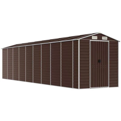 Image of vidaXL Garden Shed Brown 191x810x198 cm Galvanised Steel