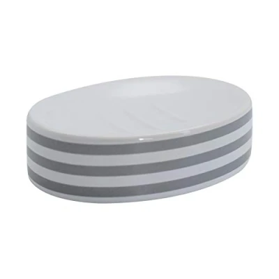 Image of Grey Stripe Ceramic Soap Dish By Harbour Housewares