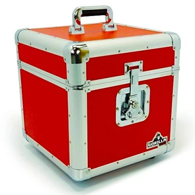 Image of Gorilla LP 12&quot; Vinyl Record Box Storage Flight Case Red