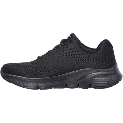 Image of Skechers Women&#039;s Arch Fit Big Appeal Sneaker,Black Mesh / Trim,3 UK Wide