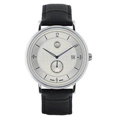 Image of Mercedes Benz Collection 2020 Men&#039;s Classic Small Seconds Silver Blue Watch, blue, and casual