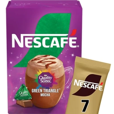Image of Nescafe Green Triangle Quality Street Mocha 7 x 19g Sachets, 100% Responsibly Sourced Coffee