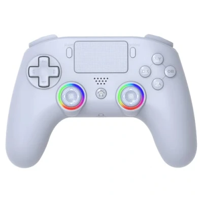 Image of Subsonic Wireless controller for PS4 / Playstation 4 Bluetooth with LED, vibration and gaming headset jack White [playstation_4]