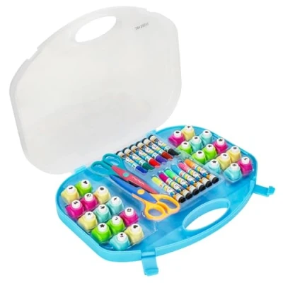 Image of EXERZ Paper Punch Set 40pcs in a Storage Box including Punches/Craft Scissors/Color Pens Shaper, Scrapbook, Cards, Hobby Craft, DIY, Photo Album, Children’s Crafting