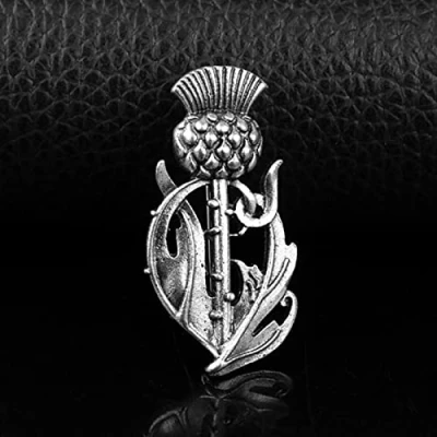 Image of HCMA Vintage Jewelry Brooch Pin Scottish Thistle Brooches for Women Men Viking Celtics Knot Lapel Pins Accessory