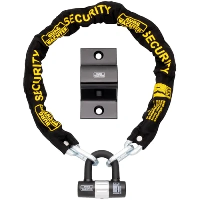Image of Burg Wachter 1M Sold Secure Lock and Ground Anchor Kit Bike Lock, Black