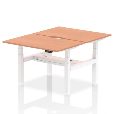 Image of Air B2B 1200x800 Adjustable 2P Bench Desk Scalloped Beech/White