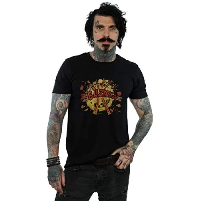 Image of The Big Bang Theory Men&#039;s Bazinga Explosion T Shirt Black Large
