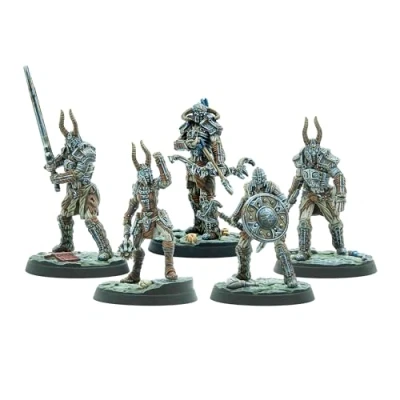 Image of Modiphius Entertainment: The Elder Scrolls: Call to Arms: Draugr Lords 5 Figures, 32mm Unpainted Resin RPG Miniatures, Scenic Bases, Chapter 4