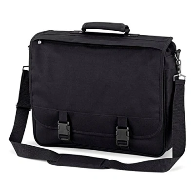 Image of Quadra expandable portfolio briefcase / messenger bag Black