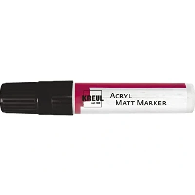 Image of Kreul 46219 Acrylic Matt Marker XXL with Chisel Tip Approx. 15 mm Black Matte Permanent Paint Water based for Puristic Elements