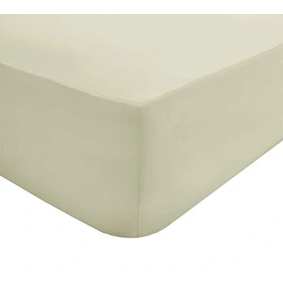 Image of Sleepdown Extra Deep Fitted Sheet Poly Cotton, Ivory, Super King