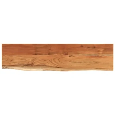 Image of vidaXL Solid Acacia Wood Table Top, Live Edge Design, 160x40x2.5 cm, Versatile Use, Heavy Duty, Rectangular Shape