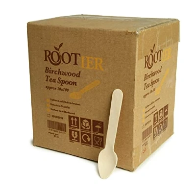 Image of ROOTIER Birchwood Wooden Tea Spoons Box of 1000