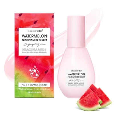 Image of Watermelon Glow Niacinamide Moisturize Serum,Moisturizing Facial Serum with Hyaluronic Acid Glycerin Vitamin E,Lightweight Hydrating Brightening Drops Face for Skin Care(75ml)